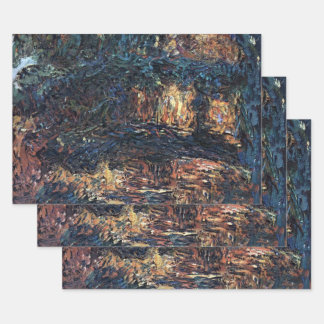 Japanese Bridge by Claude Monet, Vintage Fine Art Wrapping Paper Sheet
