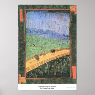 Japanese Bridge in the Rain  by Vincent van Gogh Poster