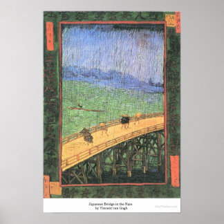 Japanese Bridge in the Rain  by Vincent van Gogh Poster