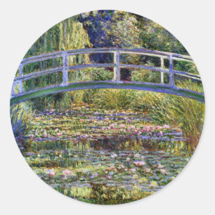 Japanese Bridge Monet Fine Art Classic Round Sticker
