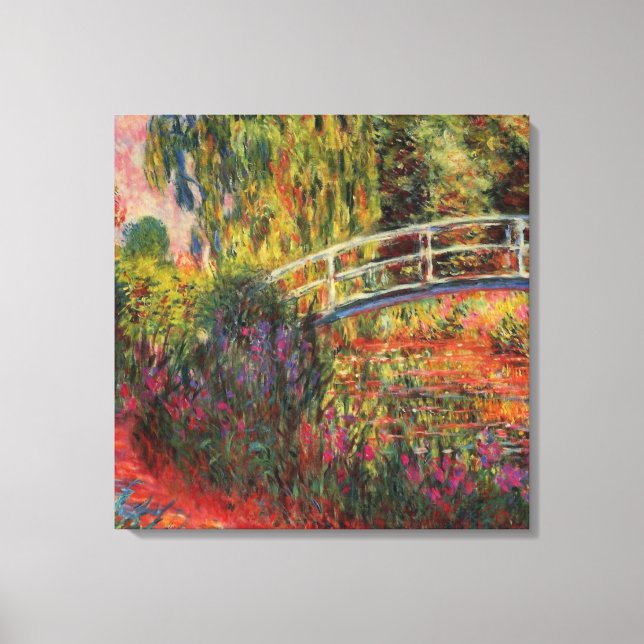 Japanese Bridge Water Lily Pond by Claude Monet Canvas Print (Front)