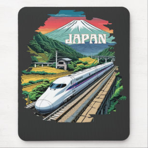 Japanese Bullet Train and Mount Fuji Mouse Mat