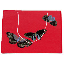JAPANESE BUTTERFLIES IN RED GIFT BAG