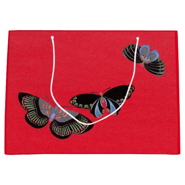 JAPANESE BUTTERFLIES IN RED GIFT BAG (Front)