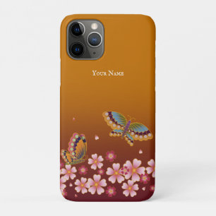 Japanese Butterflies Sakura Blossoms Personalised iPhone 11 Pro Case