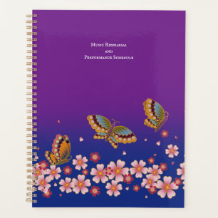 Japanese Butterflies Sakura Blossoms Personalised Planner