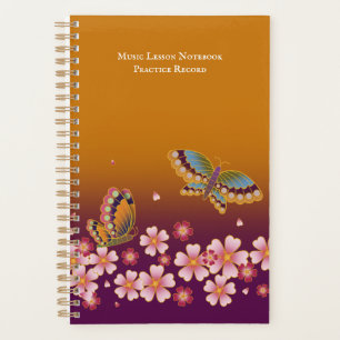 Japanese Butterflies Sakura Blossoms Personalised Planner