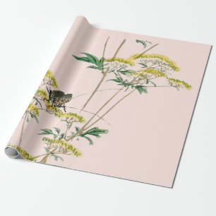JAPANESE BUTTERFLY FLOWERS Wrapping Paper