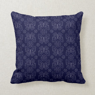 Japanese Butterfly Sashiko Pillow