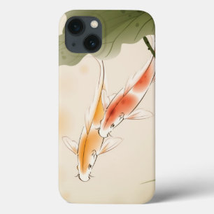 Japanese Carp fishes swimming in lotus pond iPhone 13 Case