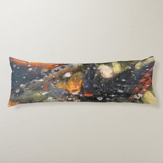 Japanese Carp Koi Fish Swimming Body Cushion (Front)