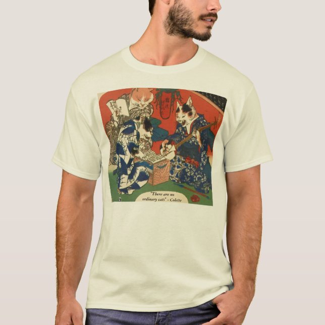 Japanese Cat Art T-Shirt (Front)
