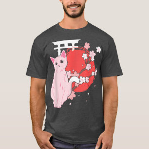 Japanese Cat Cherry Blossom Sakura T-Shirt