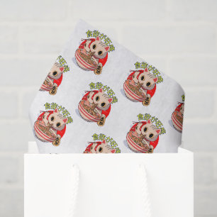 Japanese Cat Eating Noodles and Chopsticks Pattern Tissue Paper