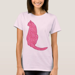 Japanese Cat - Fuchsia Pink Batik T-Shirt