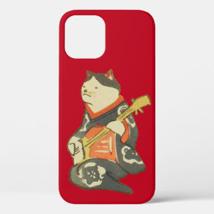 Japanese Cat Playing Guitar, Kuniyoshi, Ukiyoe iPhone 12 Case