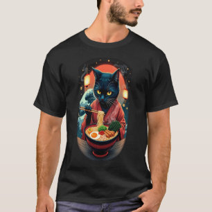 Japanese Cat Ramen Wave of Greatness Vintage Art T-Shirt