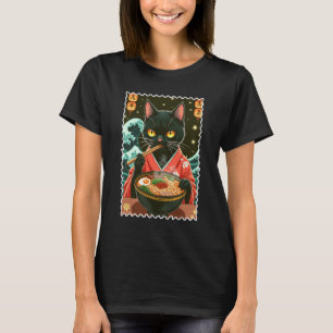 Japanese Cat Ramen Wave of Greatness Vintage Art T-Shirt
