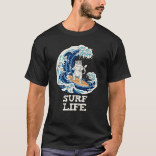 Japanese Cat Surfing Life T-Shirt