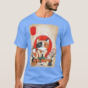 Japanese Cat Sushi Cherry Blossom  T-Shirt