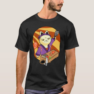 Japanese Cat Sushi Master Cat Cat Neko T-Shirt