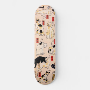 Japanese Cats by Utagawa Kuniyoshi Skateboard