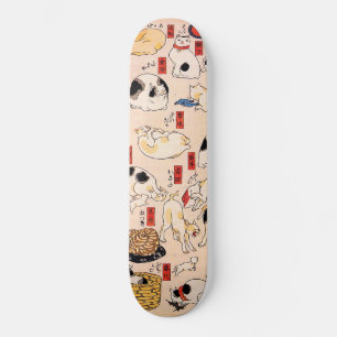 Japanese Cats by Utagawa Kuniyoshi Skateboard