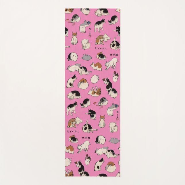 Japanese Cats (Colour Chengeable ) Yoga Mat (Front)