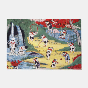 Japanese Cats Country, Utagawa Kunitoshi Doormat