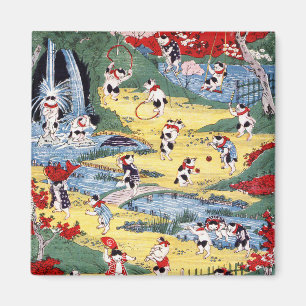 Japanese Cats Country, Utagawa Kunitoshi Magnet