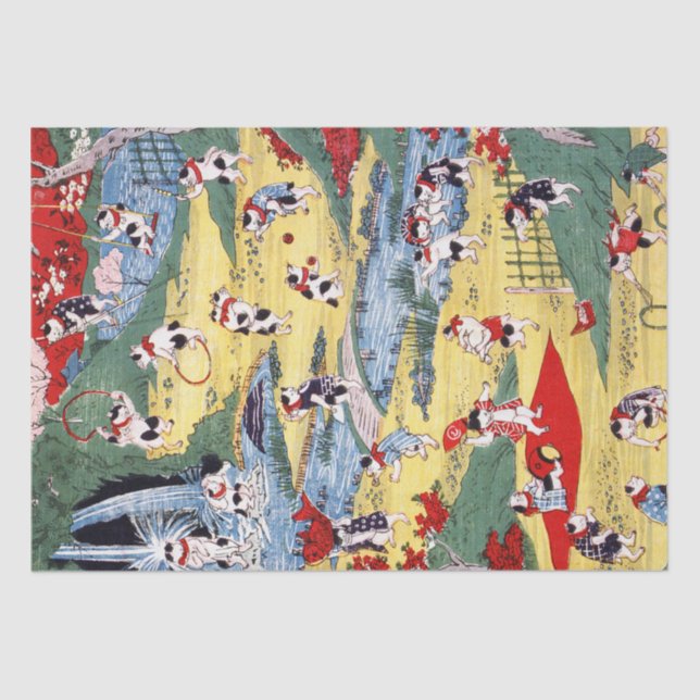Japanese Cats Country, Utagawa Kunitoshi Tissue Paper (Front)