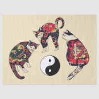 JAPANESE CATS ,DRAGON RED DEVIL TATTOOS,YIN YANG 