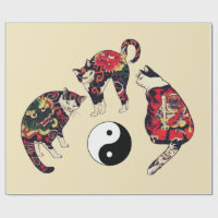 JAPANESE CATS ,DRAGON RED DEVIL TATTOOS,YIN YANG