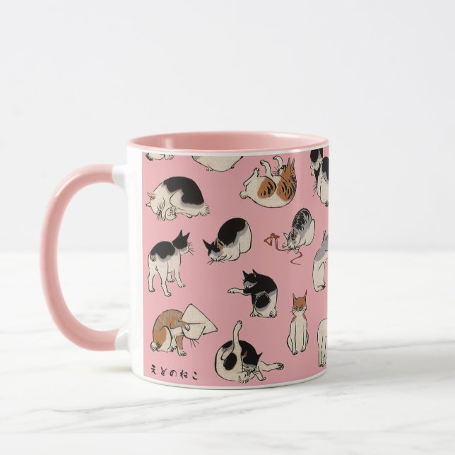 Japanese Cats, Hiroshige, Ukiyo-e Mug (Left)