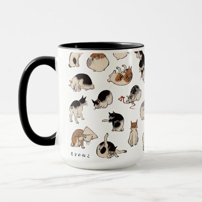 Japanese Cats, Hiroshige, Ukiyo-e Mug (Left)