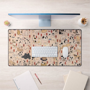 Japanese Cats of The Edo era, Kuniyoshi, Ukiyo-e Desk Mat
