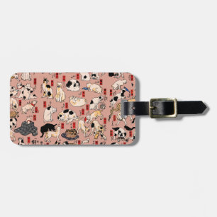 Japanese Cats Ukiyo-e Art Funny Luggage Tag