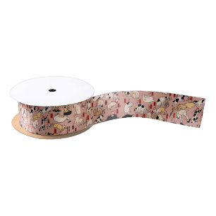 japanese cats Ukiyo-e Funny kitty Satin Ribbon
