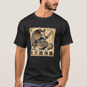 Japanese Cave Art Noodles Lover Wildlife Armadillo T-Shirt
