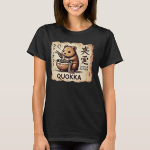 Japanese Cave Art Noodles Lover Wildlife Cute Quok T-Shirt