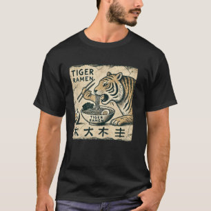 Japanese Cave Art Wildlife Noodle Lover Tiger Rame T-Shirt