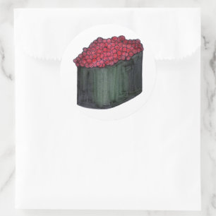 Japanese Caviar Sushi Maki Roll Japan Restaurant Classic Round Sticker