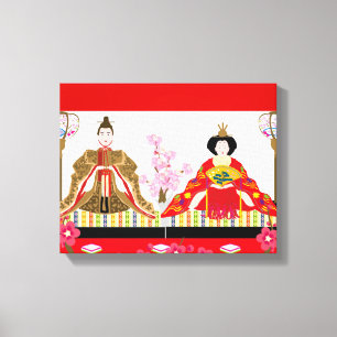 Japanese charm∣hina dolls – celebration of girls' canvas print