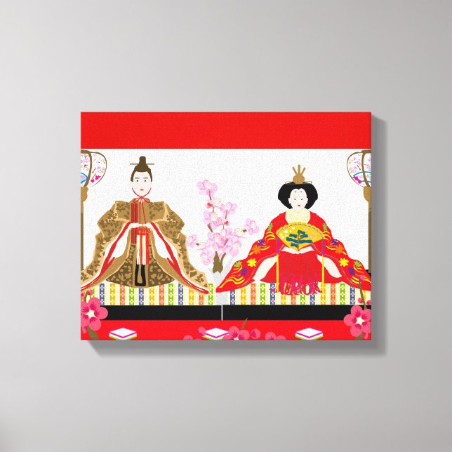 Japanese charm∣hina dolls – celebration of girls'  canvas print (Front)