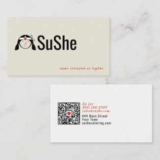 Japanese Chef Logo | QR Code Business Card