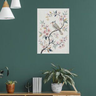 Japanese Cherry Blossom Bird Fine Art Print   Bota