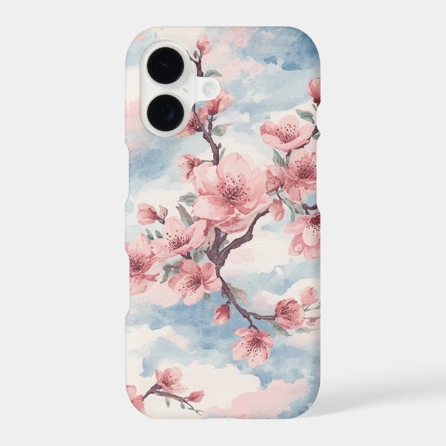 Japanese Cherry Blossom Blush Pink Blue (Back)