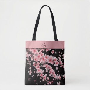 Japanese Cherry Blossom Blush Pink white Tote Bag