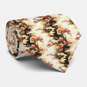 Japanese Cherry Blossom Fan Pattern (3) Tie