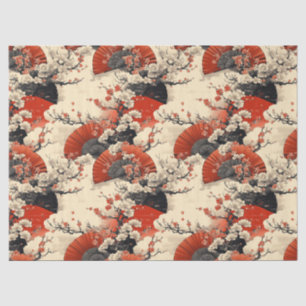 Japanese Cherry Blossom Fan Pattern (5) Tissue Paper